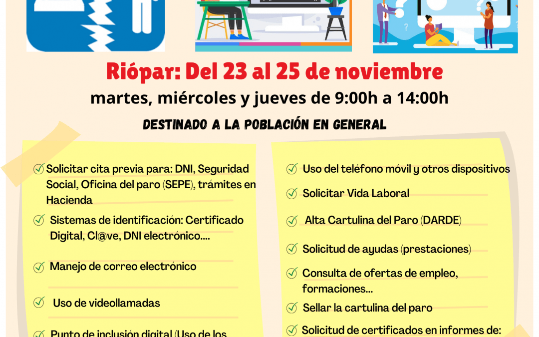 TALLER FORMATIVO «POR LA REDUCCIÓN DE LA BRECHA DIGITAL EN RIÓPAR»