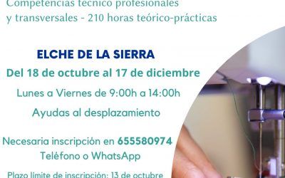 TALLER FORMATIVO «COSTURÍZATE: SEGUNDA EDICIÓN» EN ELCHE DE LA SIERRA
