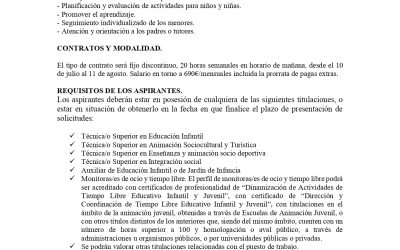 OFERTA DE EMPLEO EN VILLAVERDE DE GUADALIMAR