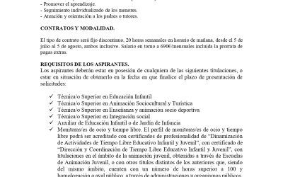 OFERTA DE EMPLEO EN YESTE