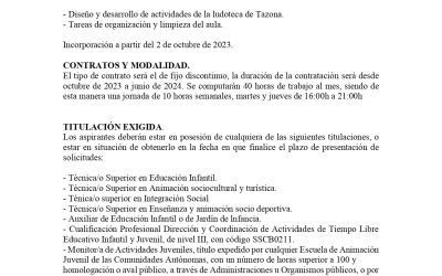 OFERTA DE EMPLEO EN TAZONA